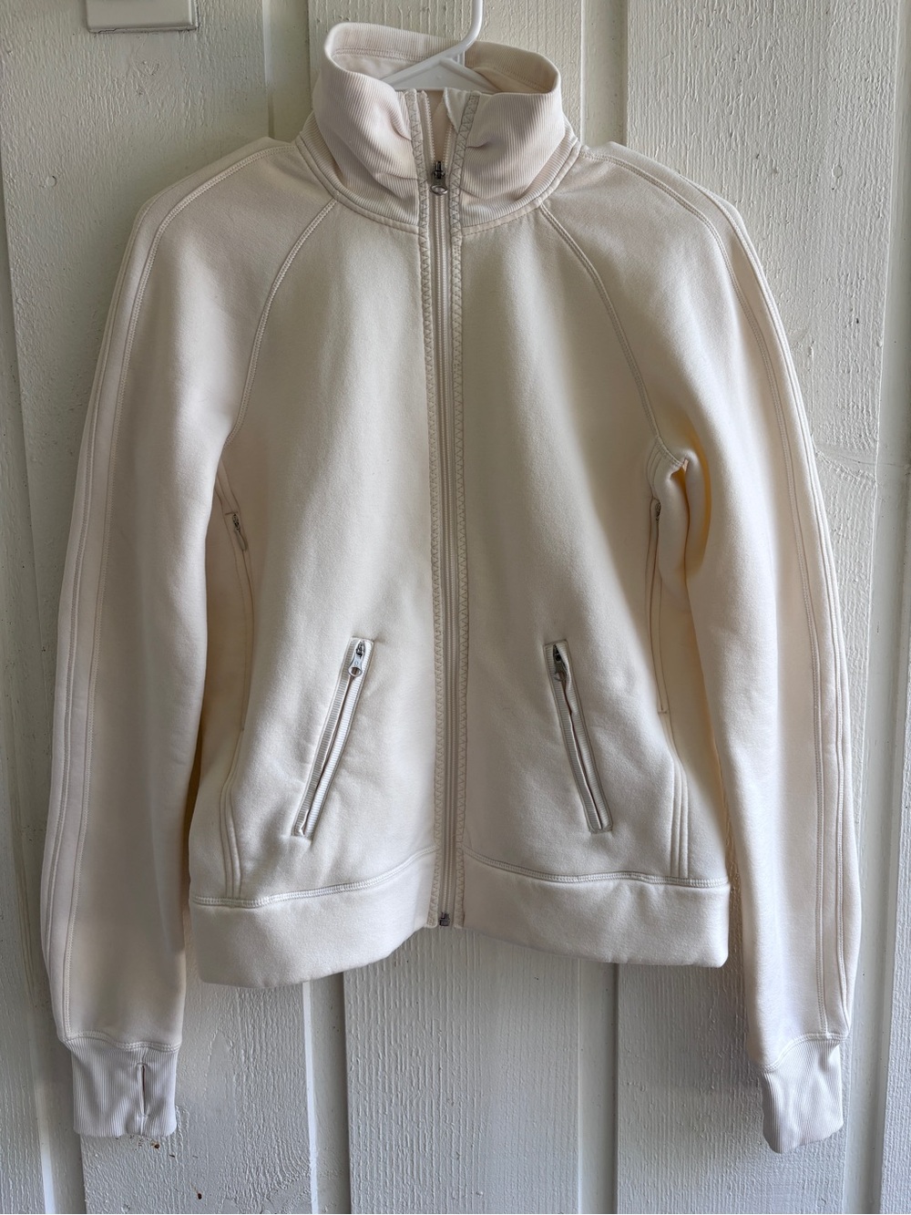 lululemon athletica Cream Full-Zip Jacket with Zip Pockets